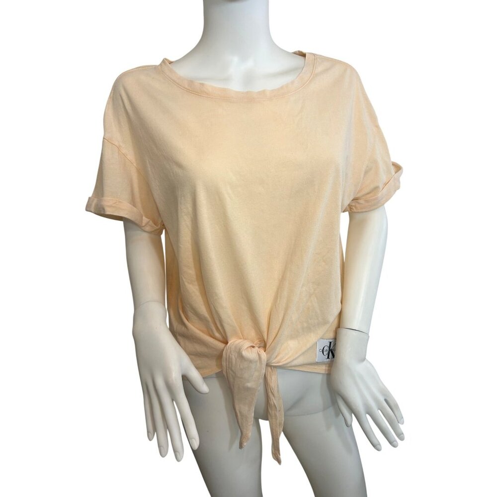 Calvin Klein Jeans Women’s Top T-Shirt M Peach Short Sleeve Round Neck Casual